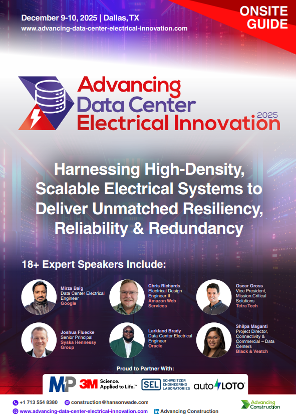 A picture of the Advancing Data Centers Electrical Innovation brochure front cover